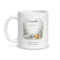 Mug architecte personnalisé prénom – mug blanc vu de face