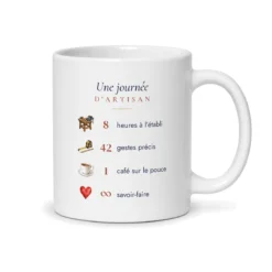 Mug artisan personnalisé prénom – mug blanc vu du dos