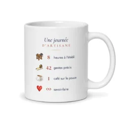 Mug artisane personnalisé prénom – mug blanc vu du dos