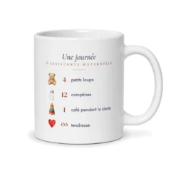 Mug assistante maternelle personnalisé prénom – mug blanc vu du dos