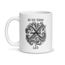 Mug signe astrologique Verseau personnalisé – Prénom et date de naissance, céramique 330 ml – mug personnalisé