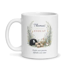 Mug avocat personnalisé prénom – mug blanc vu de face