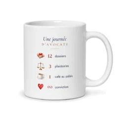 Mug avocate personnalisé prénom – mug blanc vu du dos