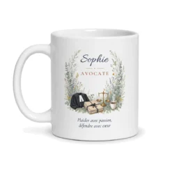 Mug avocate personnalisé prénom – mug blanc vu de face