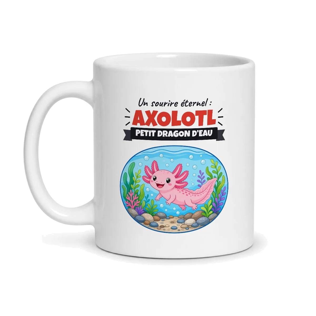 Mug axolotl – mug blanc vu de face