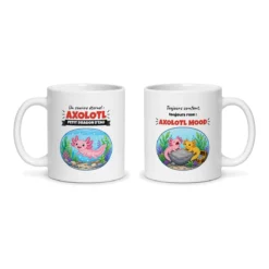 Mug axolotl – les deux faces du mug côte à côte