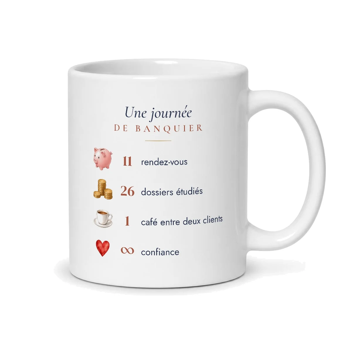 Mug banquier personnalisé prénom – mug blanc vu du dos