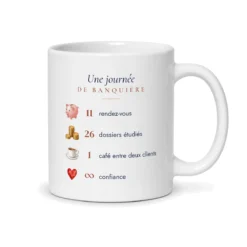 Mug banquière personnalisé prénom – mug blanc vu du dos