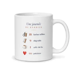 Mug barbier personnalisé prénom – mug blanc vu du dos