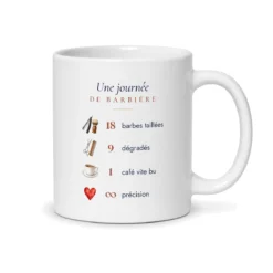 Mug barbière personnalisé prénom – mug blanc vu du dos