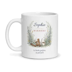 Mug barbière personnalisé prénom – mug blanc vu de face
