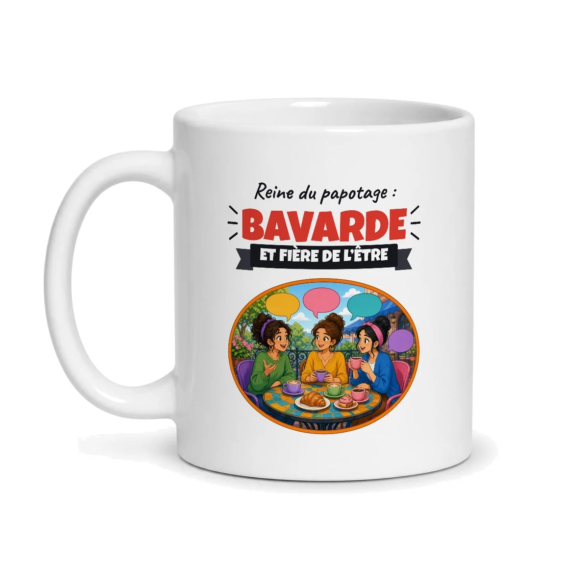 Mug bavarde – mug blanc vu de face