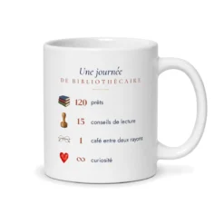 Mug bibliothécaire personnalisé prénom – mug blanc vu du dos