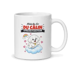 Mug bichon – mug blanc vu du dos