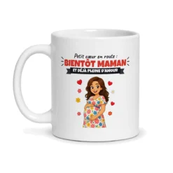 Mug bientôt maman – mug blanc vu de face