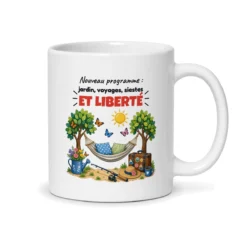 Mug bonne retraite – mug blanc vu du dos