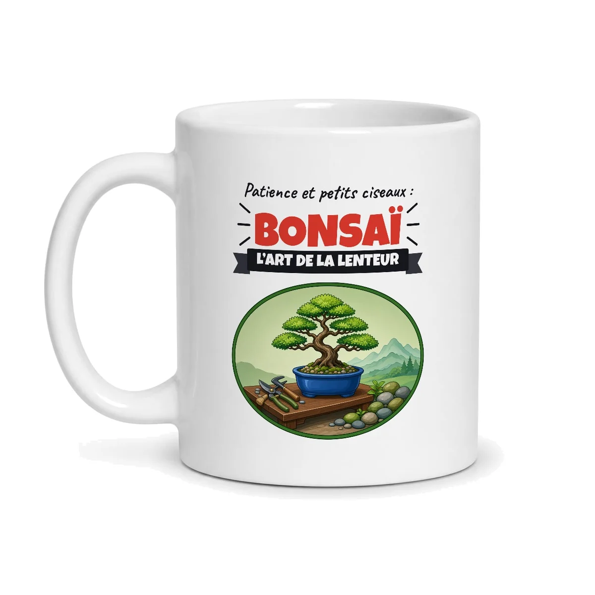 Mug bonsaï – mug blanc vu de face