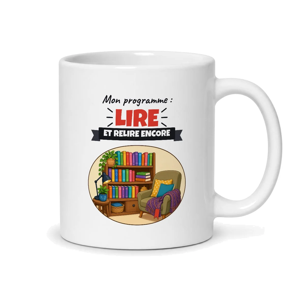 Mug book lover – mug blanc vu du dos