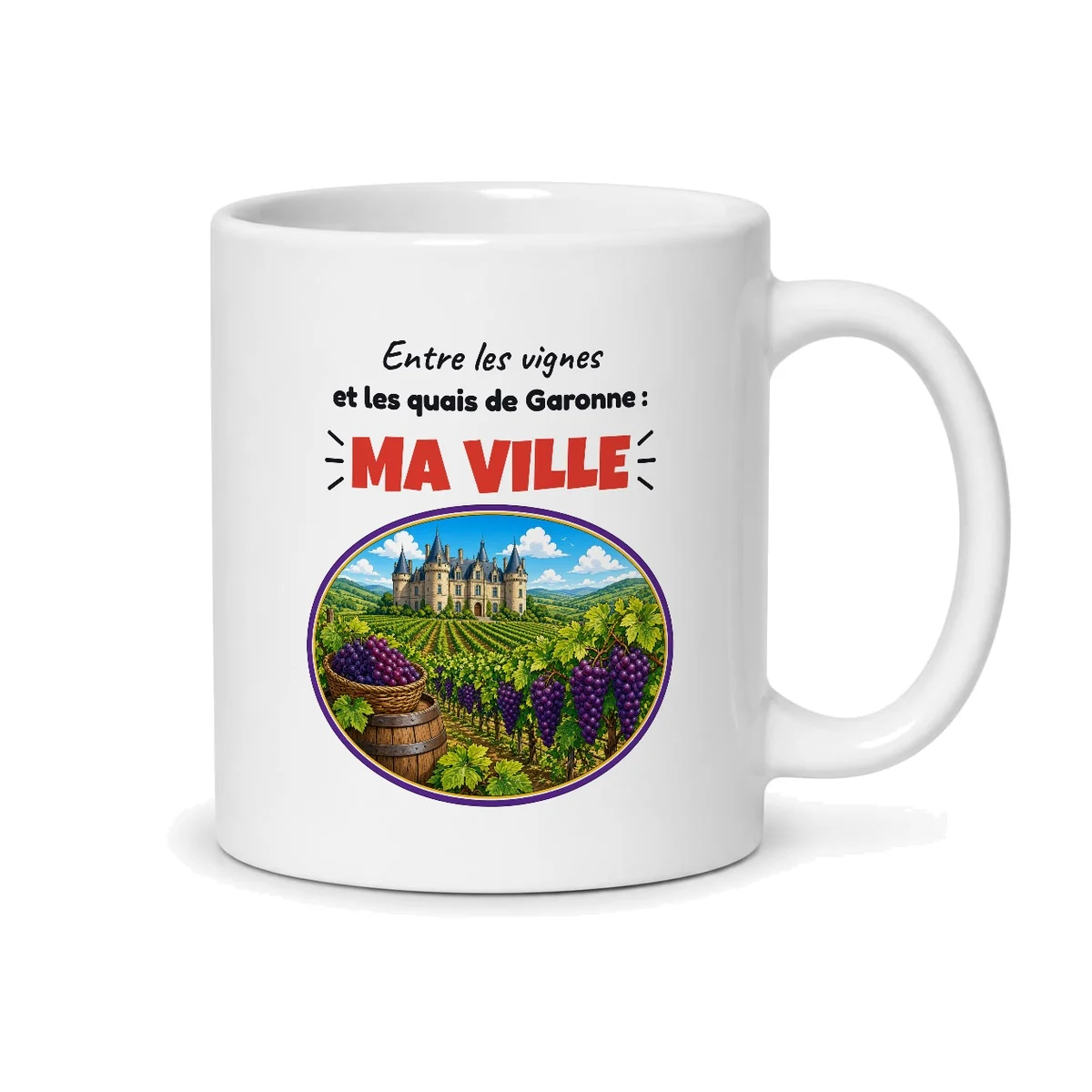 Mug Bordeaux – mug blanc vu du dos