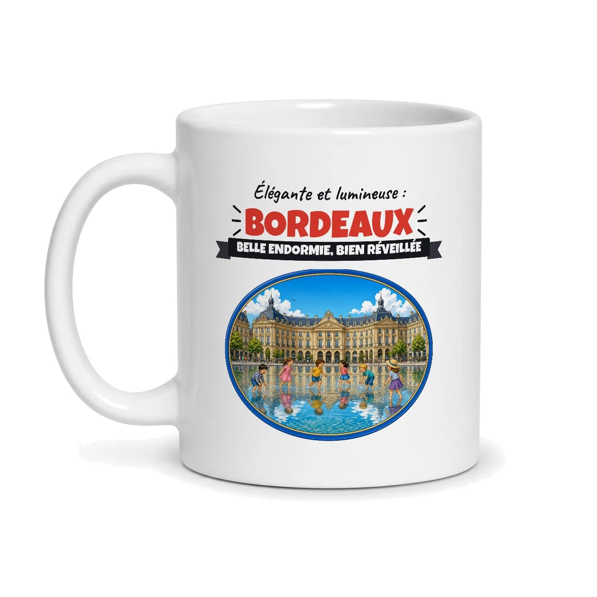 Mug Bordeaux – mug blanc vu de face