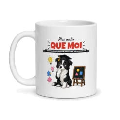 Mug border collie – mug blanc vu de face