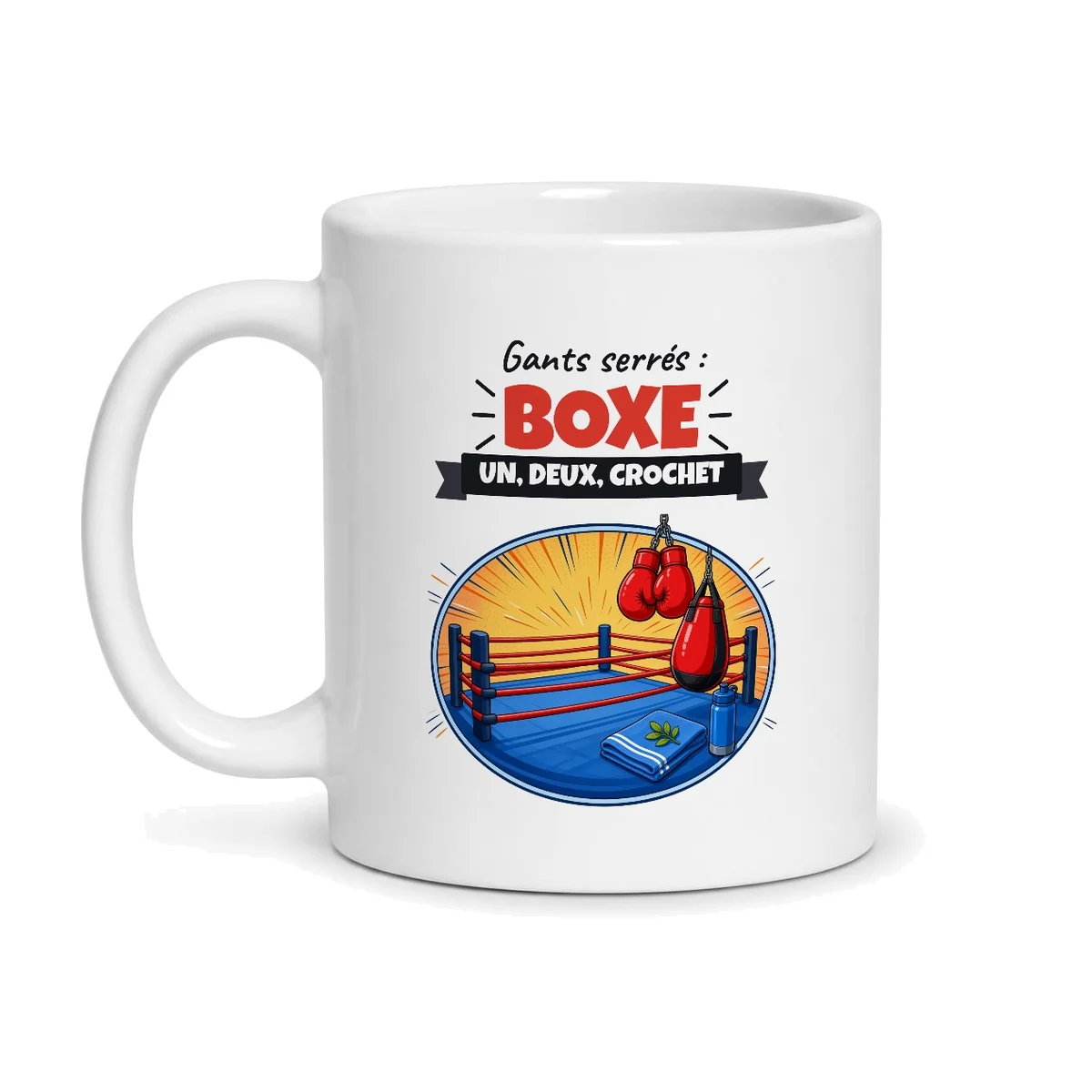 Mug boxe – mug blanc vu de face