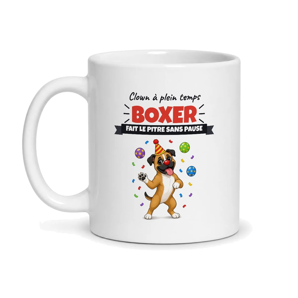 Mug boxer – mug blanc vu de face