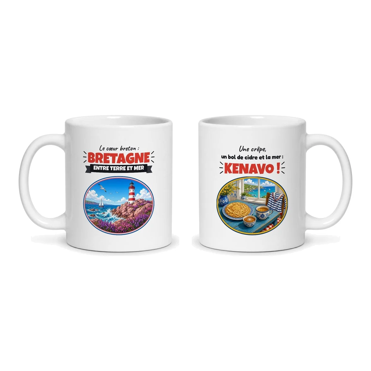 Mug Bretagne – les deux faces du mug côte à côte