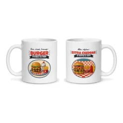 Mug burger – les deux faces du mug côte à côte