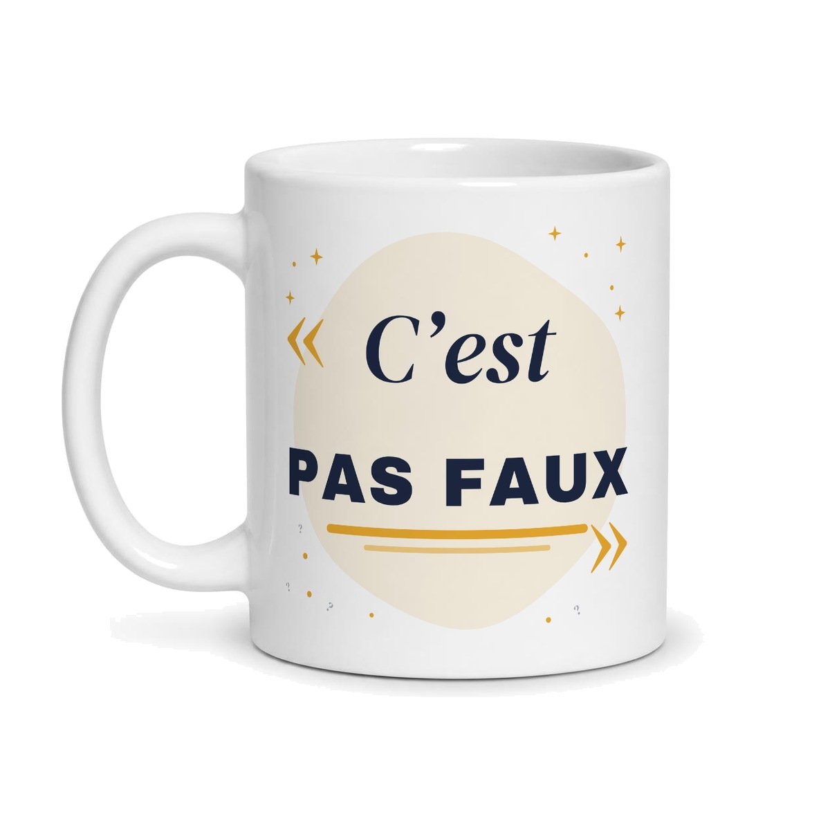 Mug c'est pas faux, vue de face