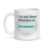 Mug c'est une bonne situation ça personnalisé avec métier, vue de face