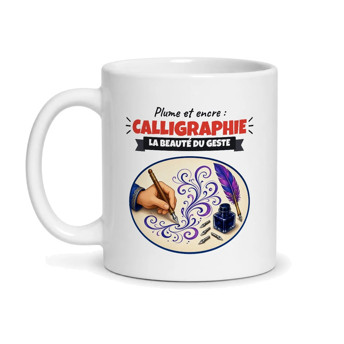 Mug calligraphie – mug blanc vu de face