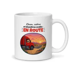 Mug camion – mug blanc vu du dos