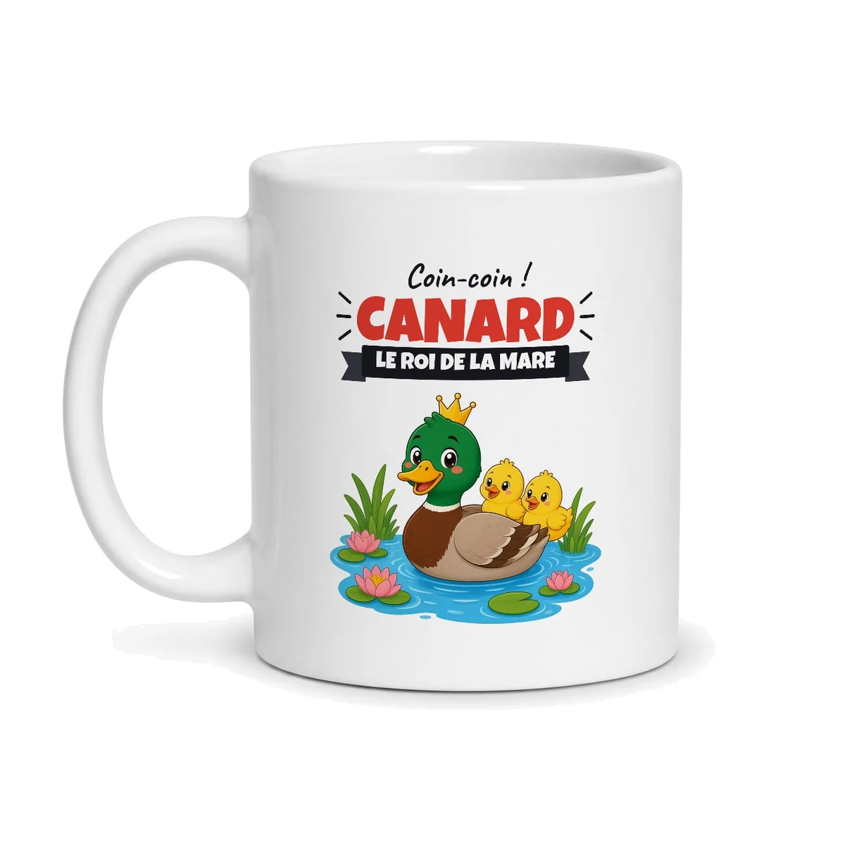 Mug canard – mug blanc vu de face