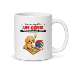 Mug caniche – mug blanc vu du dos