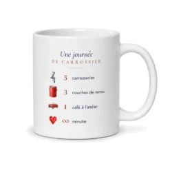Mug carrossier personnalisé prénom – mug blanc vu du dos