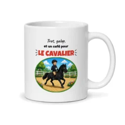 Mug cavalier – mug blanc vu du dos