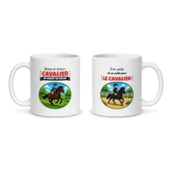 Mug cavalier – les deux faces du mug côte à côte