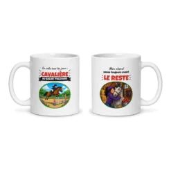 Mug cavalière – les deux faces du mug côte à côte