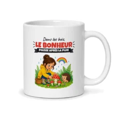 Mug champignons – mug blanc vu du dos