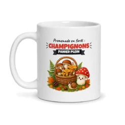 Mug champignons – mug blanc vu de face