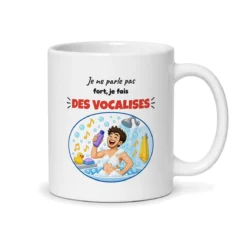Mug chanteur – mug blanc vu du dos