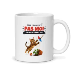 Mug chat bengal – mug blanc vu du dos