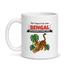 Mug chat bengal – mug blanc vu de face