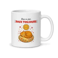 Mug chat roux – mug blanc vu du dos
