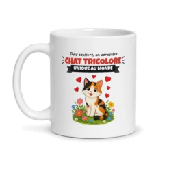 Mug chat tricolore – mug blanc vu de face