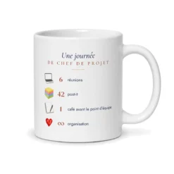 Mug chef de projet personnalisé prénom – mug blanc vu du dos