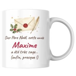Mug Cher Père Noël personnalisé prénom humour – mockup du mug
