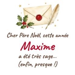 Mug Cher Père Noël personnalisé prénom humour – design à plat