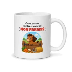Mug cheval – mug blanc vu du dos